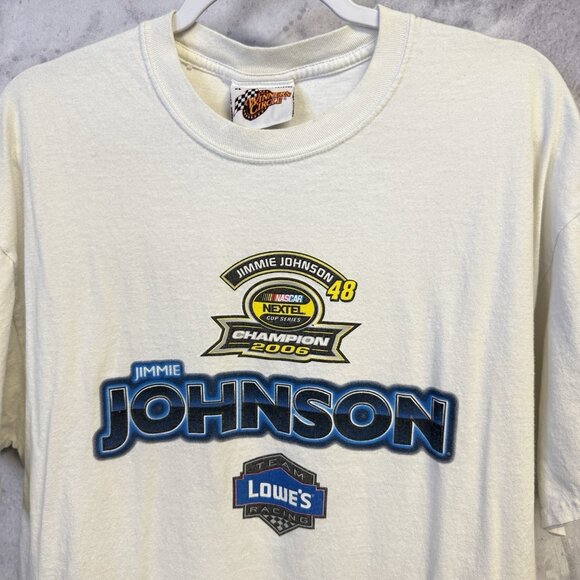 Jimmie Johnson Nascar Racing T Shirt Mens XL White Winners Circle Y2K - Picture 3 of 15